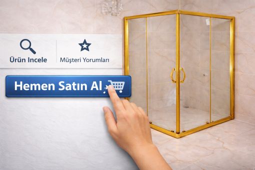 Gold Seri Kare Teknesiz Duşakabin ND626 – Banyonuzun Altın Değeri 
